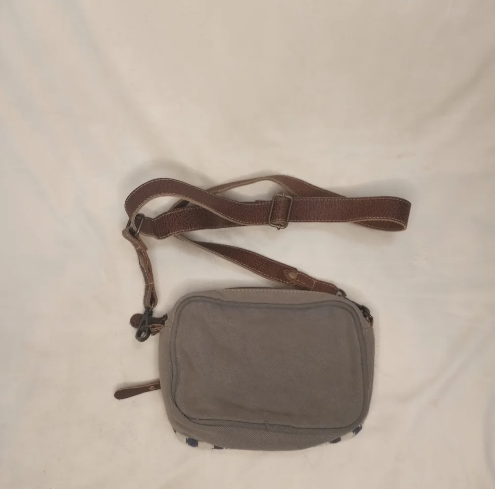 Myra Bag Canvas Leather Accent Crossbody Adjustable Strap Aztec Bohemian Print